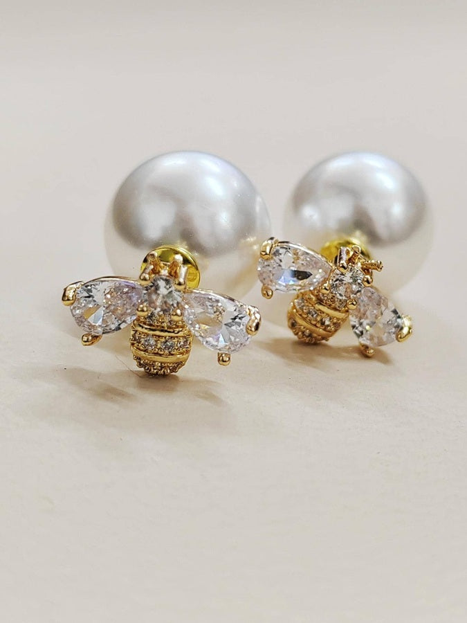 Bee Pearl Studs