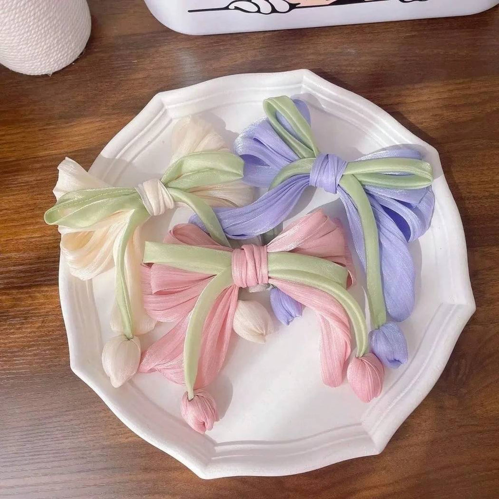 Tulip Kiss Hair Bow - Pink
