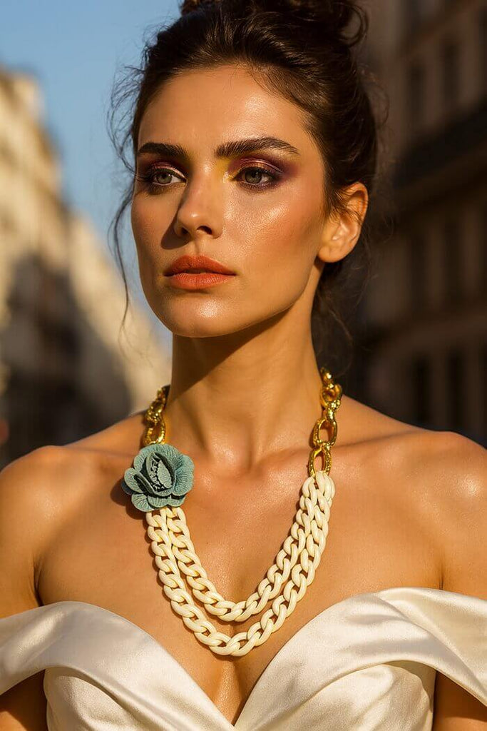Beaded Floral Curbchains