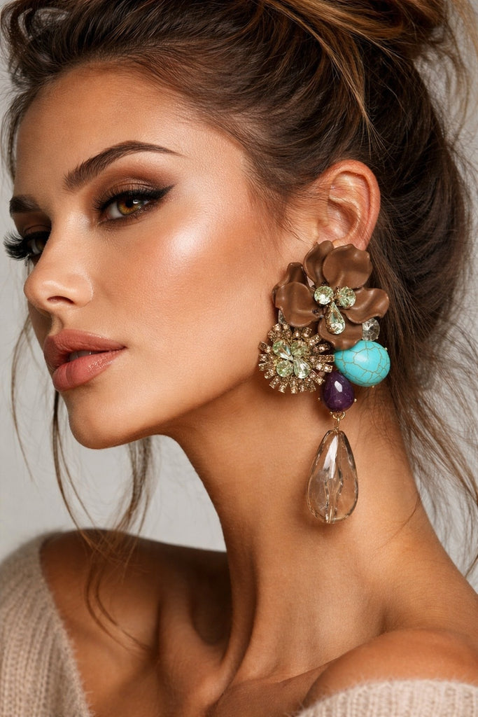 Carnival Bloom Beaded Drop Danglers