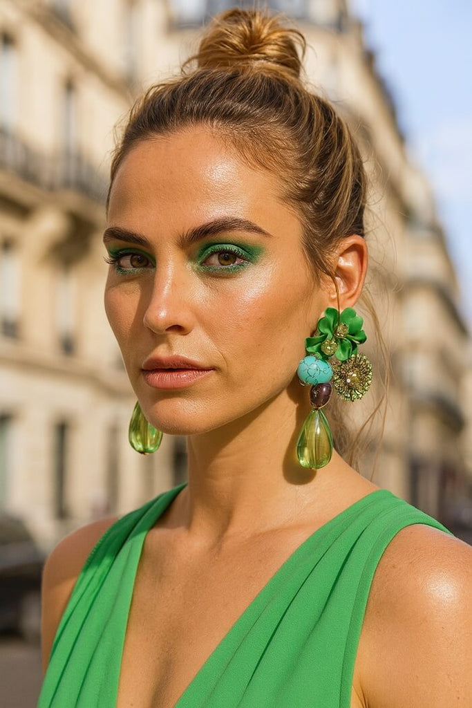 Carnival Bloom Beaded Drop Danglers