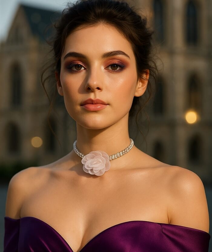 Rhinestone Rose Chokers