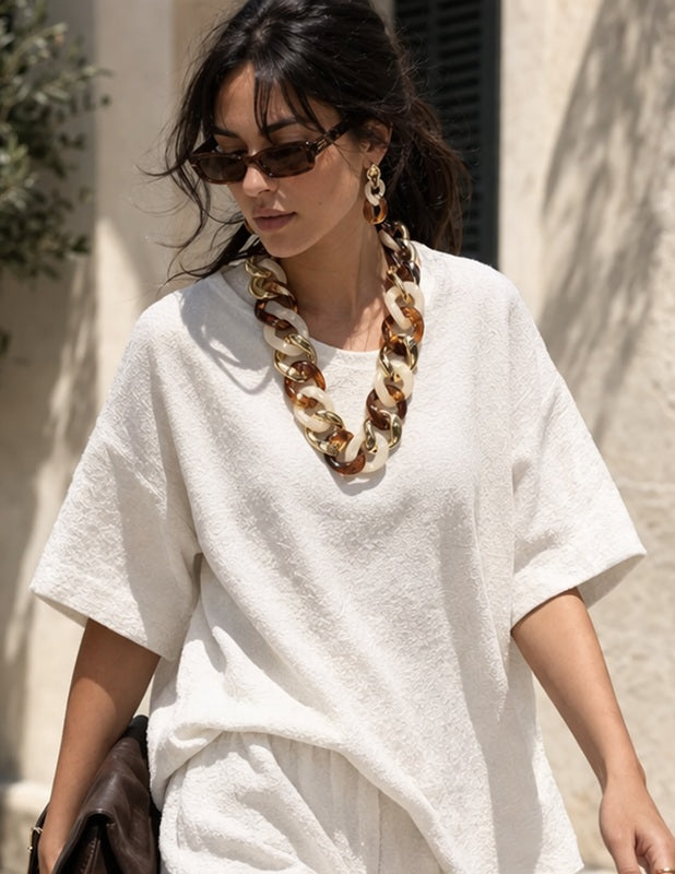 Chunky Amber Chain Set