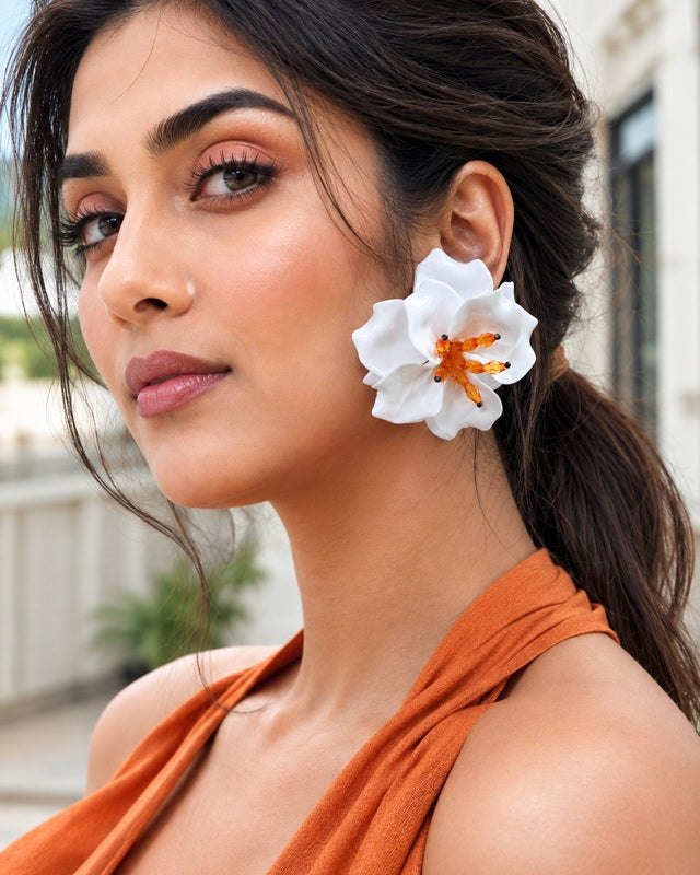 ORANGE-BLOOM Statement Studs