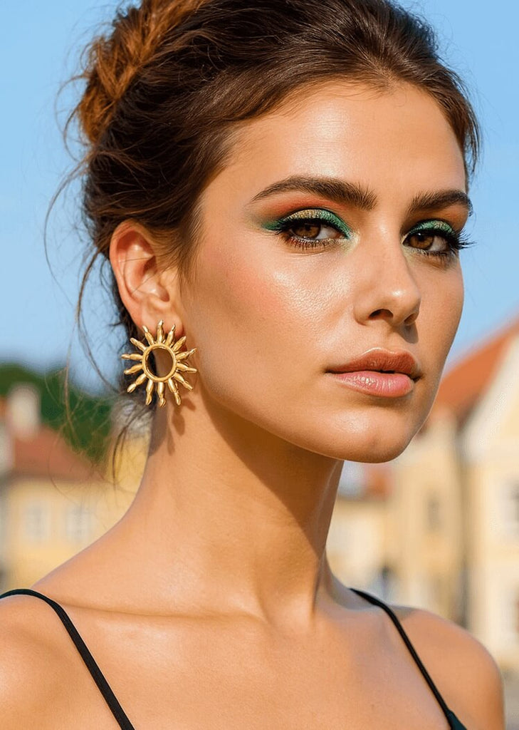 Golden Sunburst Studs