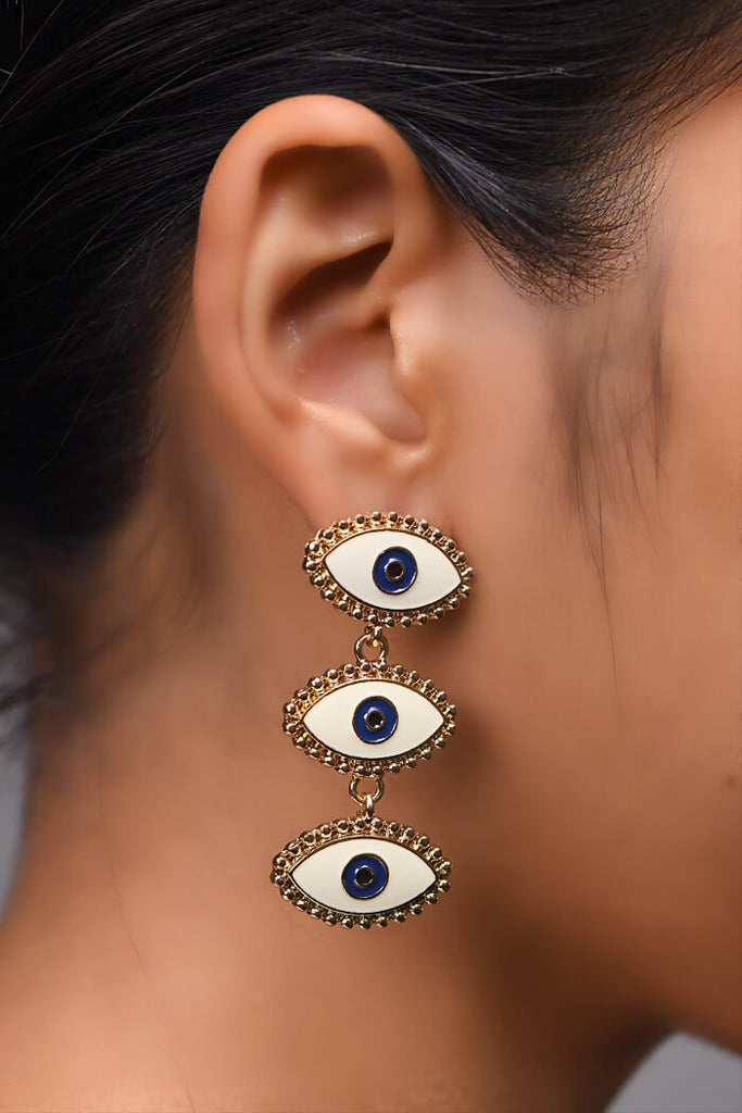 Triple Evil Eye Danglers