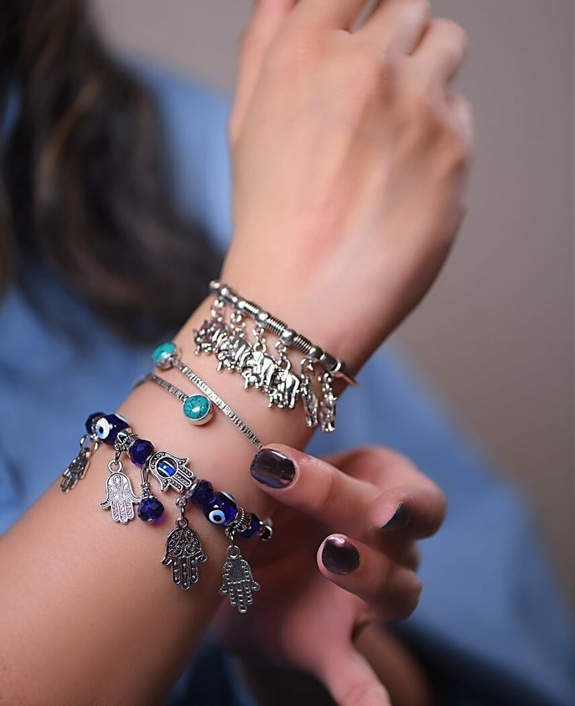 Turkish Evil Eye & Elephant Charms Stackables