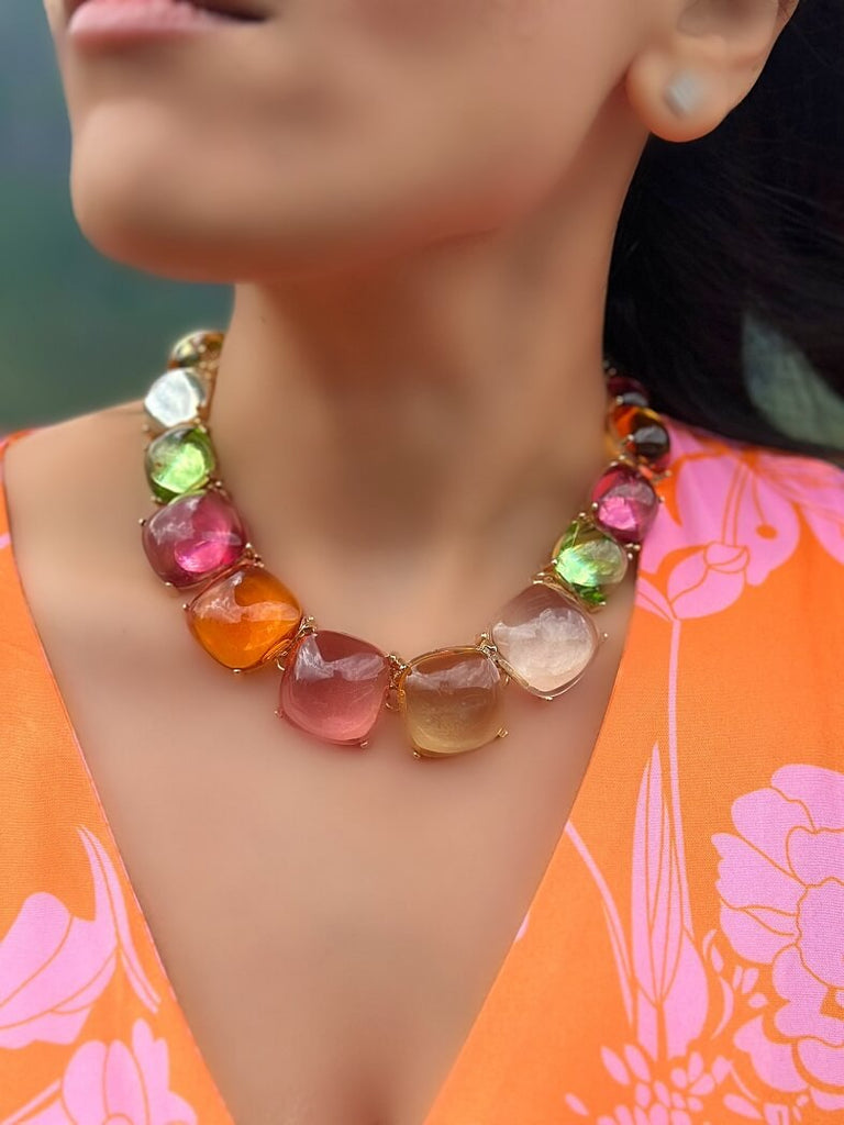 Chunky Colourful Beaded Baubles - NECKLACE ONLY