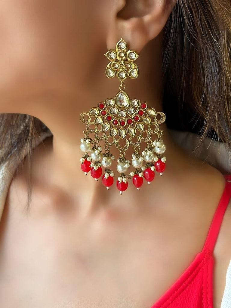 Regal Ruby Chandbali Earrings