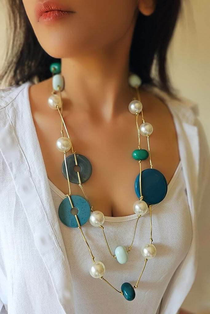 Beaded Thread Long Necklaces