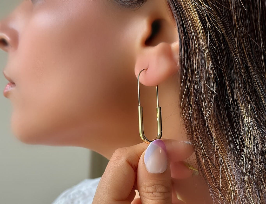 Minimalist Gold U-Hoop Earrings