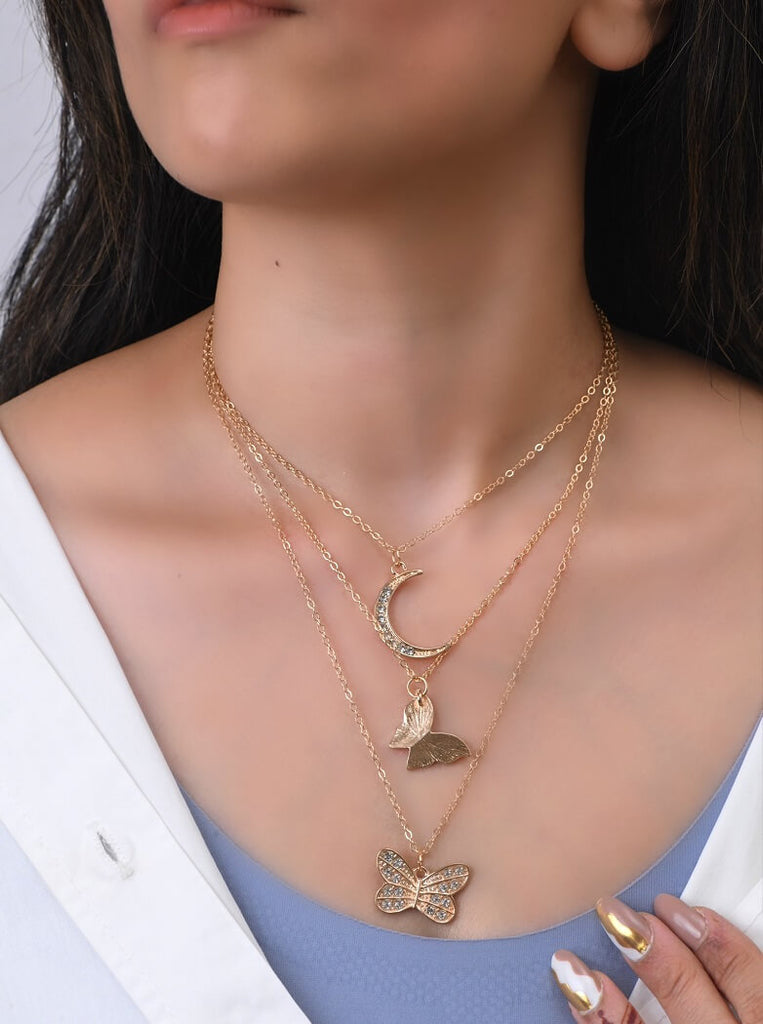Layered Butterfly Necklaces