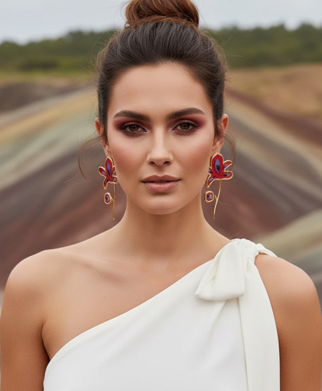 Tropical Muse Orchid Drops - Red