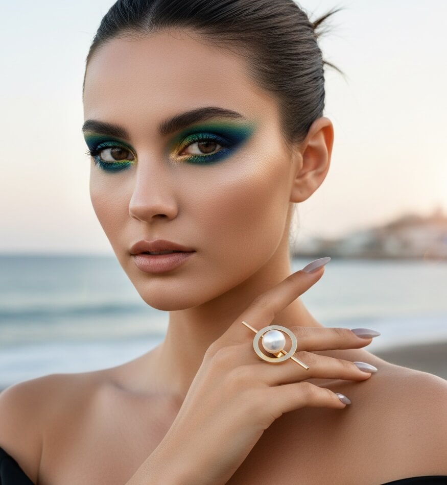 Cosmic Pearl Orbit Ring