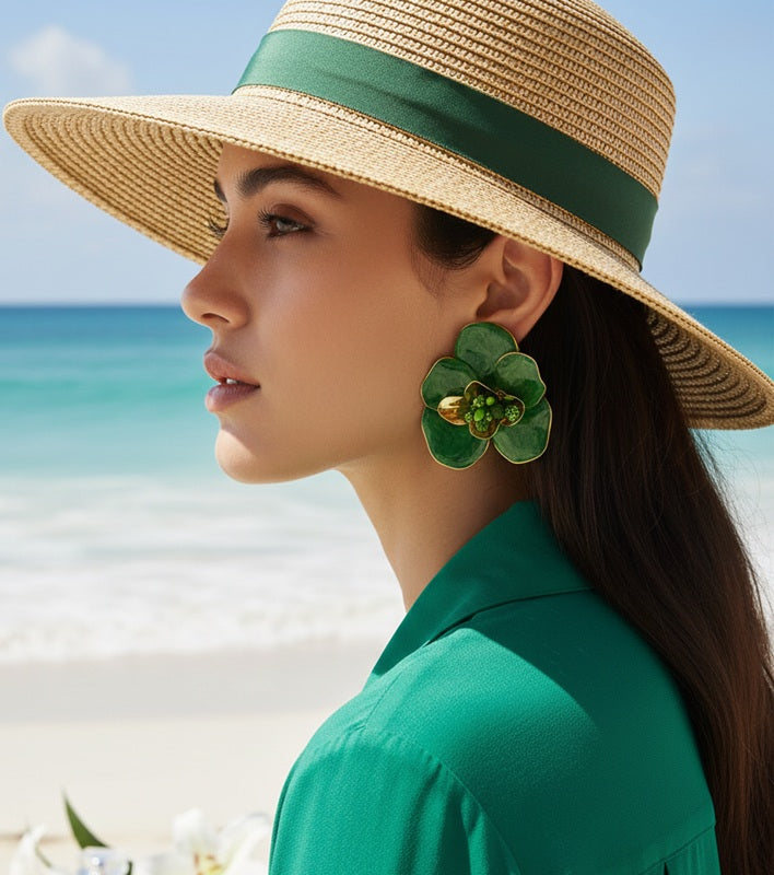 Evergreen Envy Bloom Studs