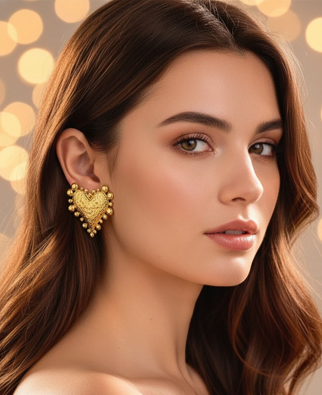 Gilded Heartbeat Studs