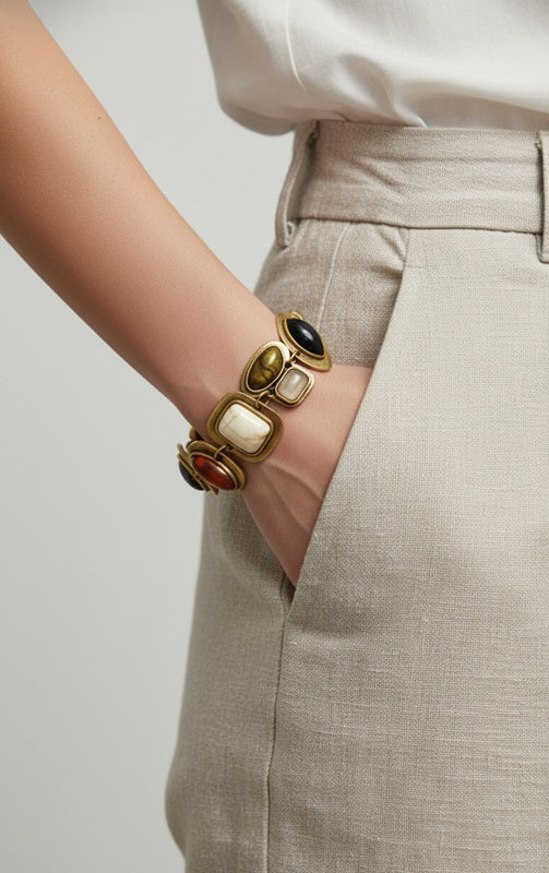 Geo-Gem Canvas Bracelet