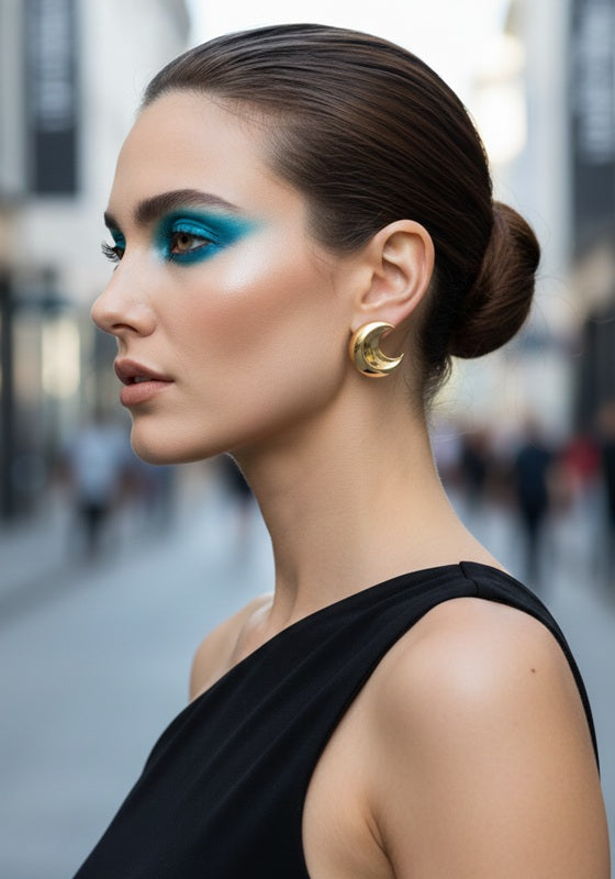 Luna Glow Croissant Studs - Anti Tarnish