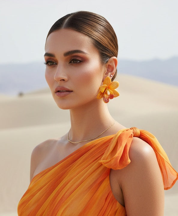 Orchid Obsession Statement Earring - Plastic