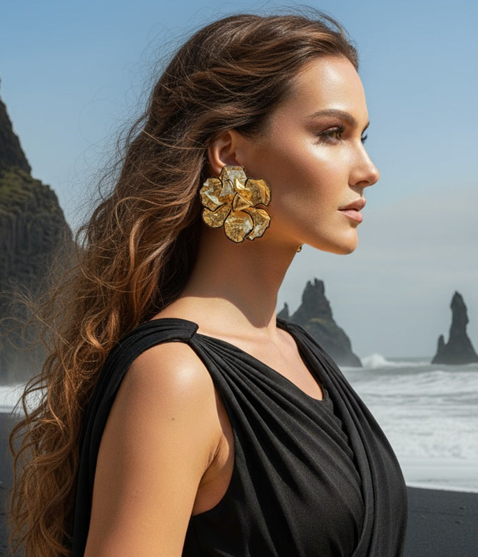 Gilded Bloom Statement Earrings