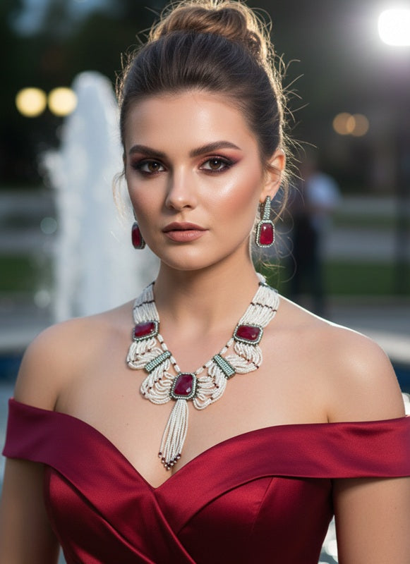 Ruby Ripple Choker Set