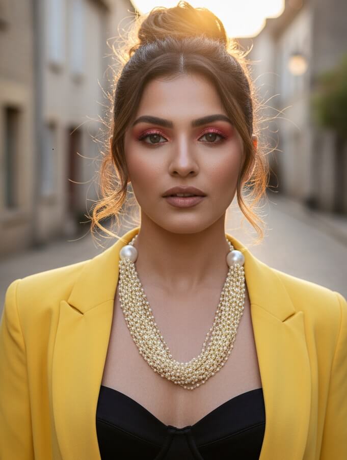 Golden Pearl Fizz Necklace