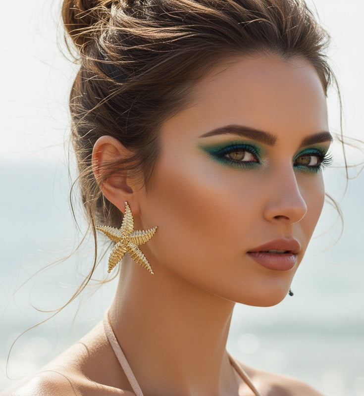 Golden Starfish Studs