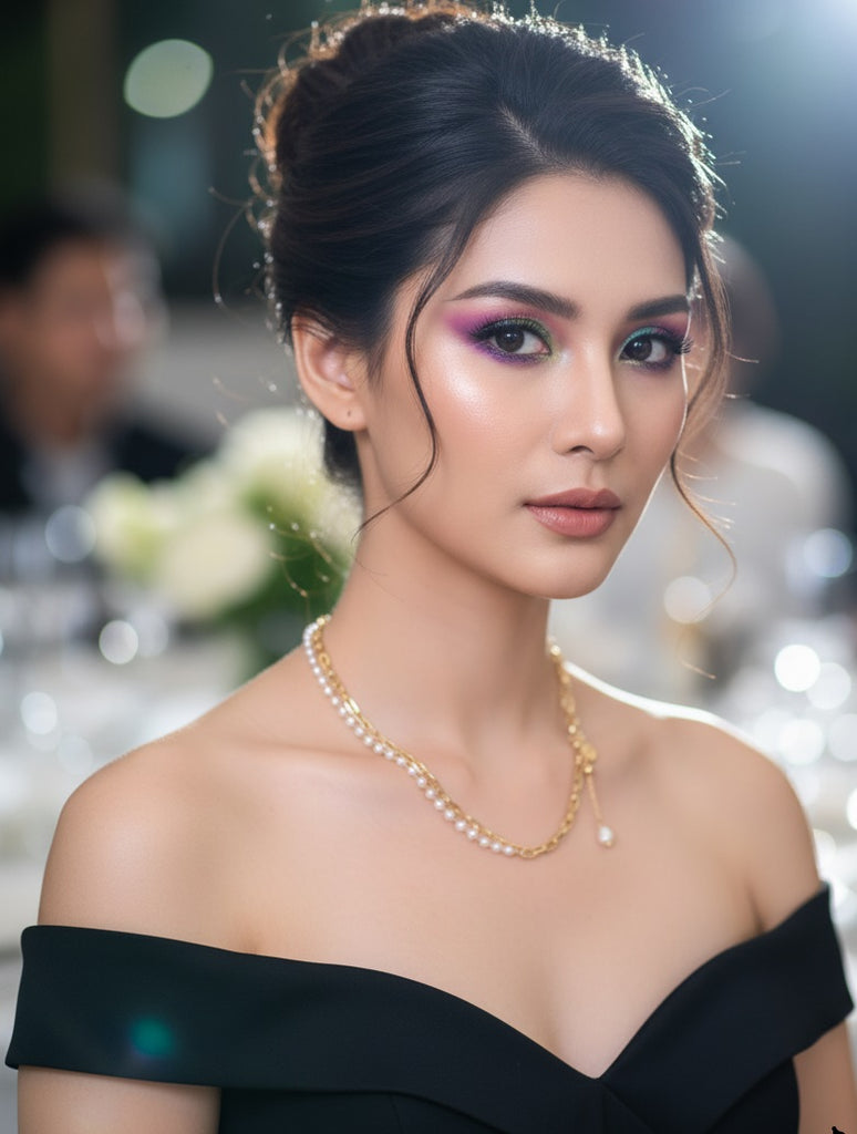 18k Plated Pearl Half Half Statements