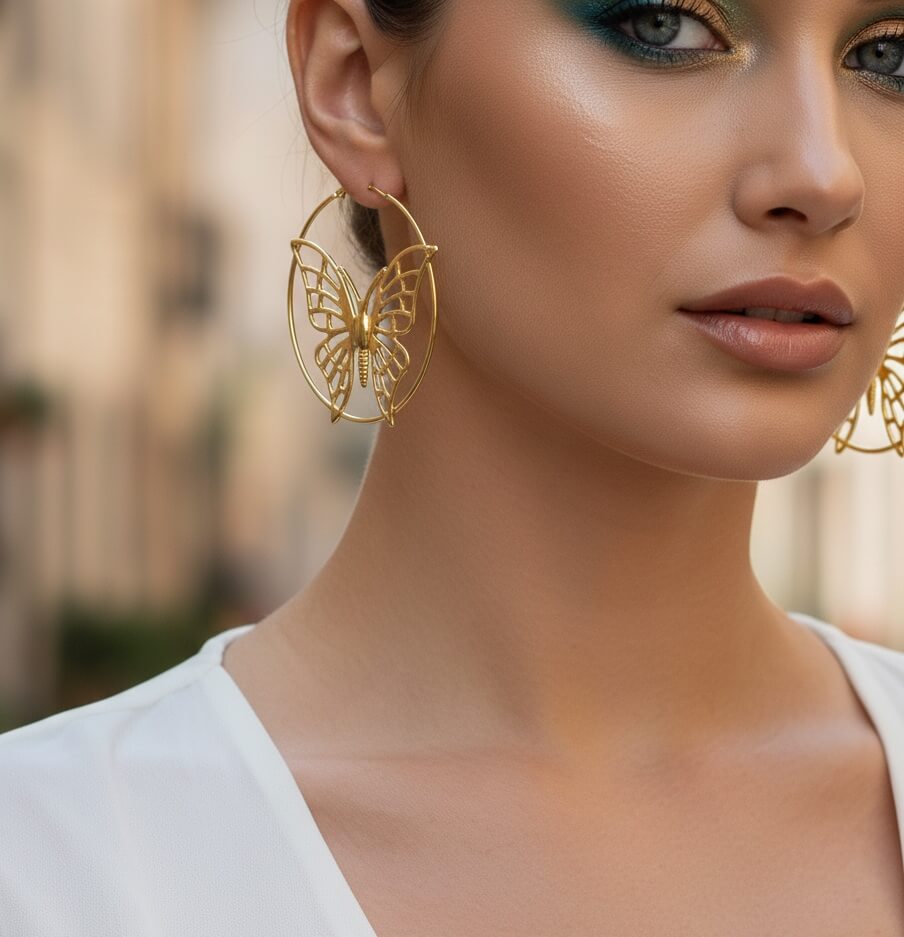 Golden Flutter Hoops