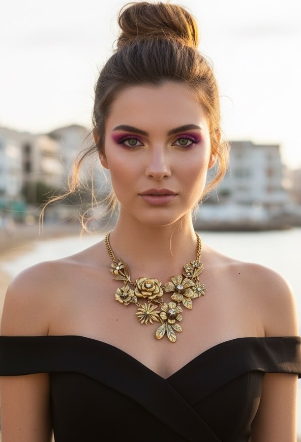 Golden Garden Glam Necklace