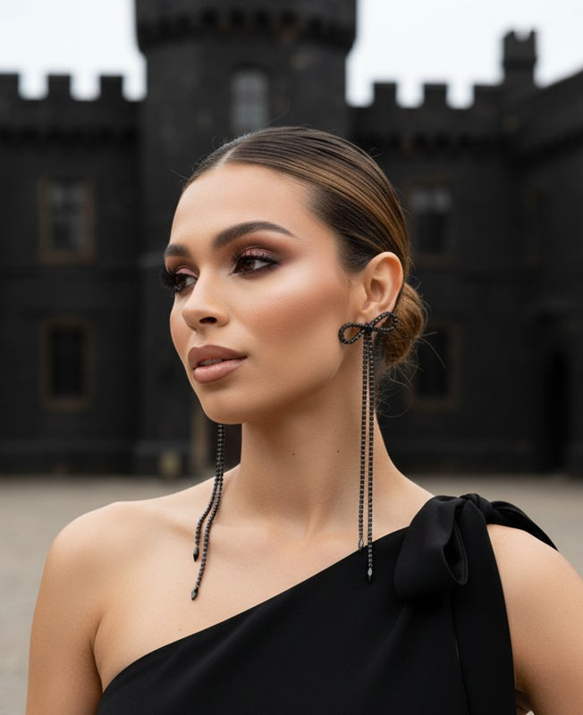 Midnight Bow Dangles
