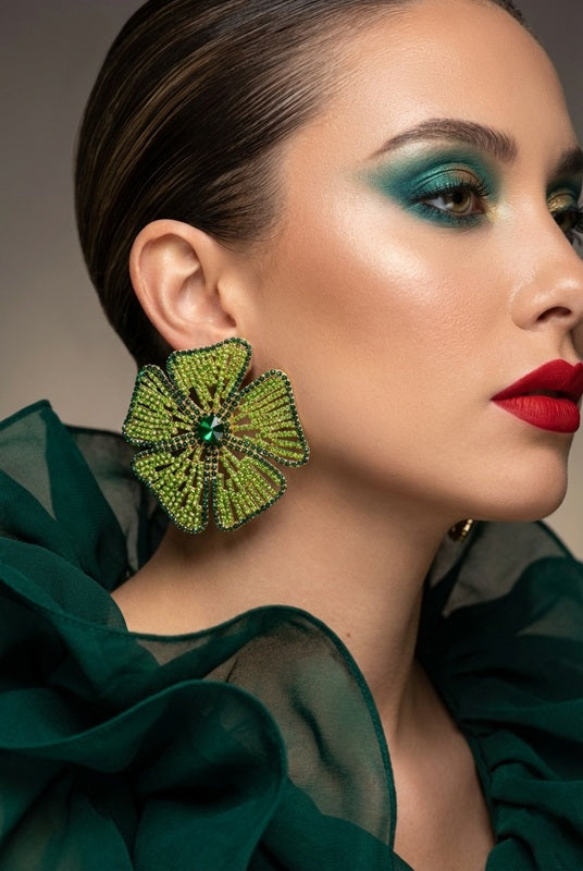 Lime Light Bloom Oversized Studs