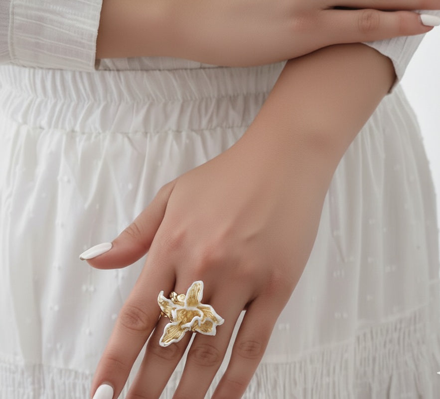 Gold Petal Crush Ring