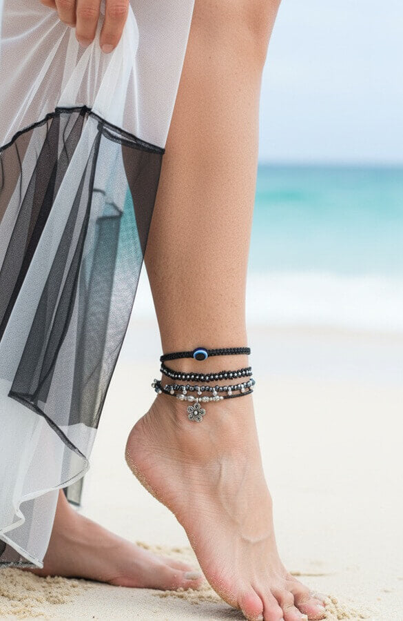 Midnight Muse Anklet Stack