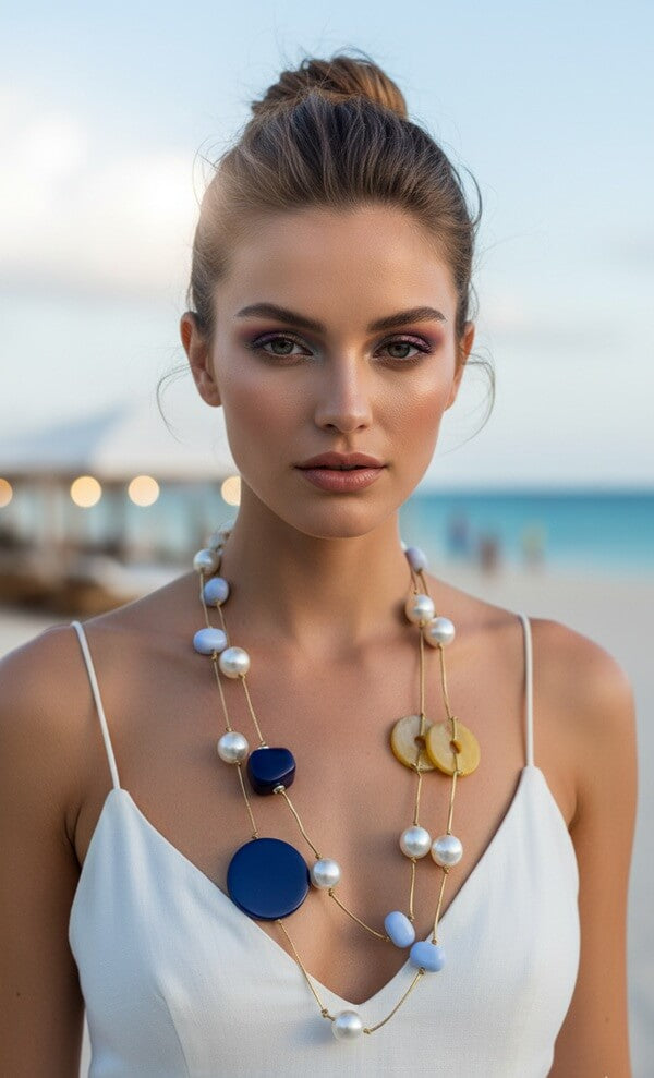 Beaded Thread Long Necklaces