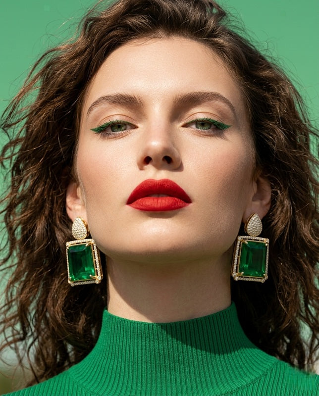 Emerald Enclave Drop Studs