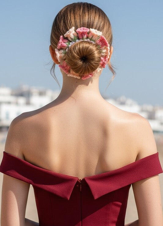 Crochet Blossom Scrunchie