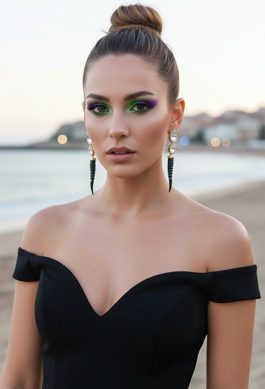 The Black Horn Boss Earrings