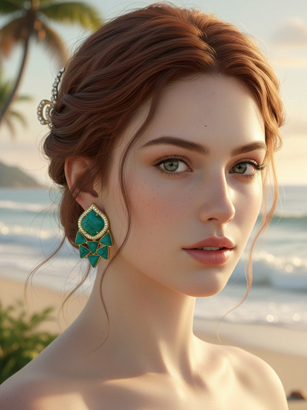 Teal Drop Diva Earrings