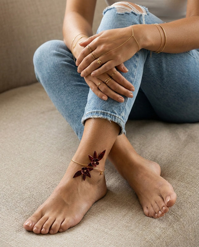 Crimson Bloom Trail Anklet / Armlet