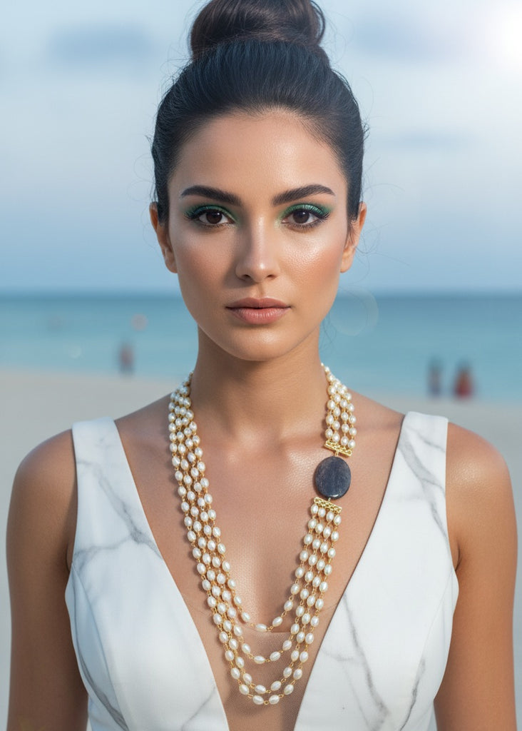 Pearl Majesty – Layered Elegance Necklace