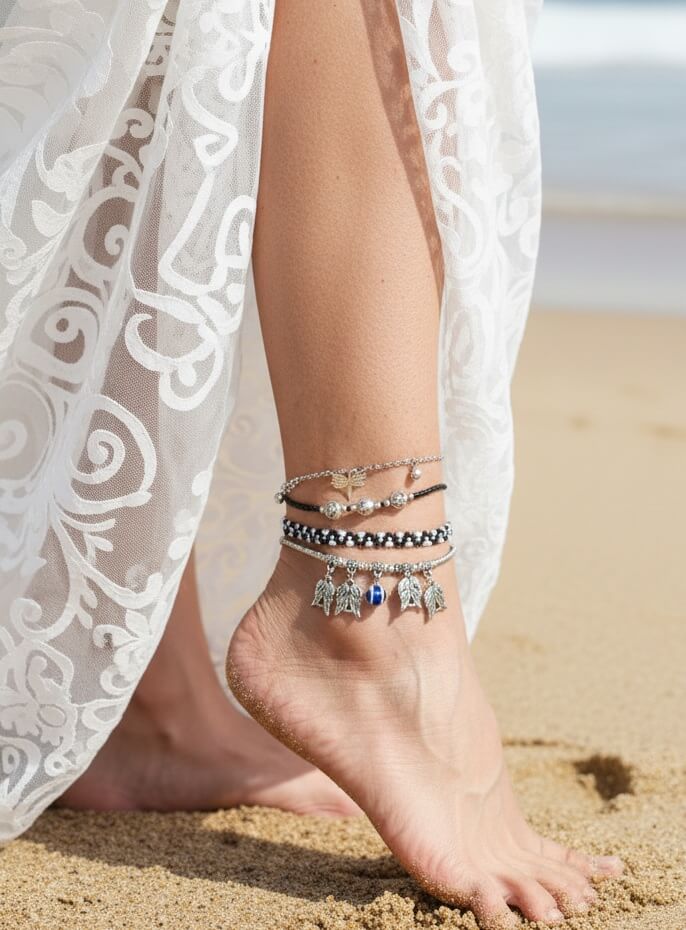 Boho Breeze Anklet Stack