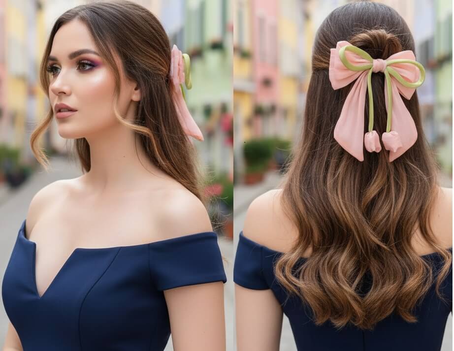 Tulip Kiss Hair Bow - Pink