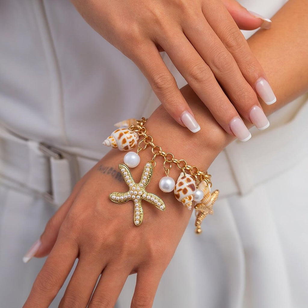 Seashells & Starfish Charms Bracelet