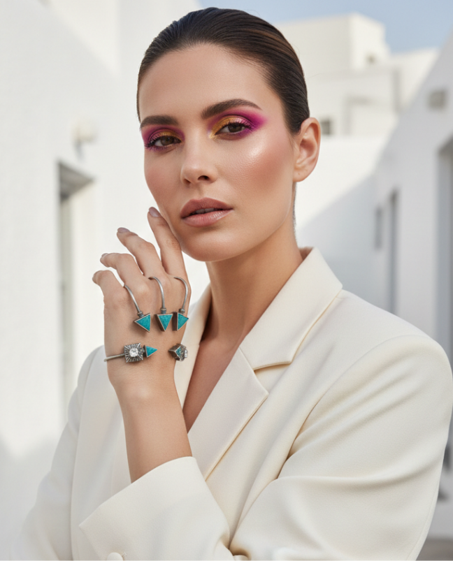 The Azure Arrow Palm Cuffs