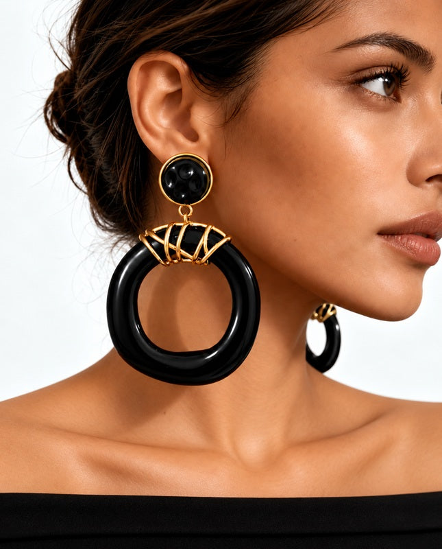 Black Bubble Hoops