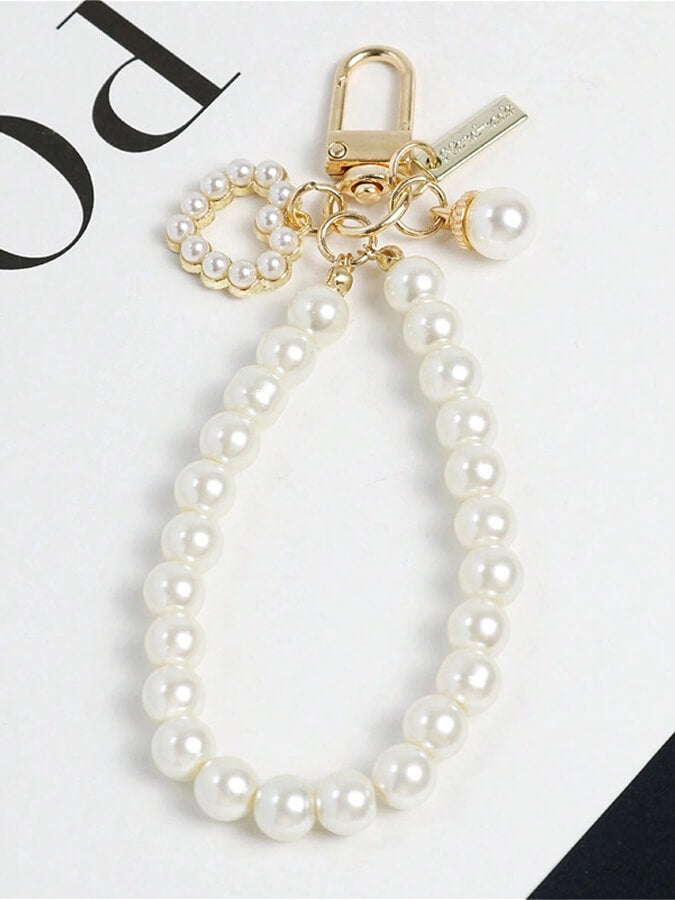 Pearl Wristlet Charm - Phone Keychain