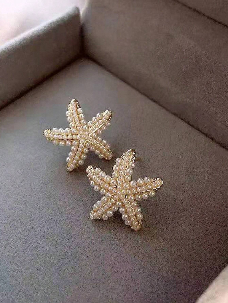 Ocean Pearl Star Studs