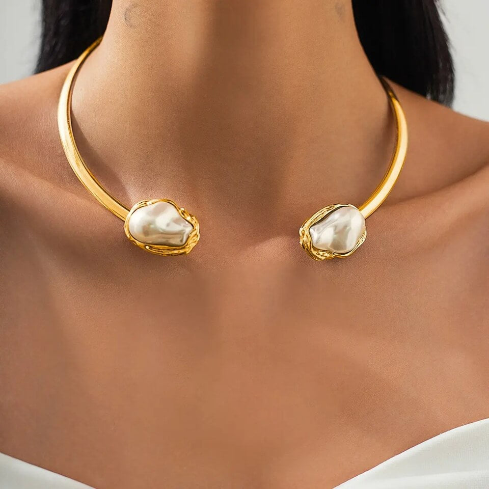 Lava Pearl Cuff Stiff Neckhugger