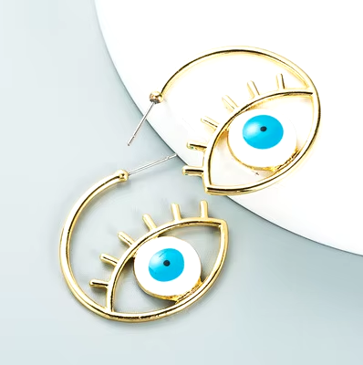 Aura Guardian Eye Hoops